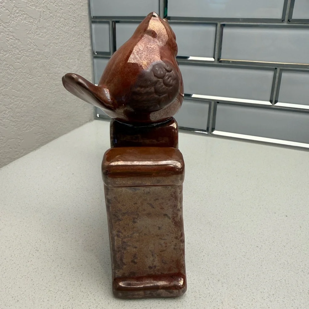 Vintage Pier 1 Glazed Ceramic Birds Figurine Hope
